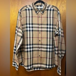 Men's Burberry Brit Button Down Flannel Long Sleeve